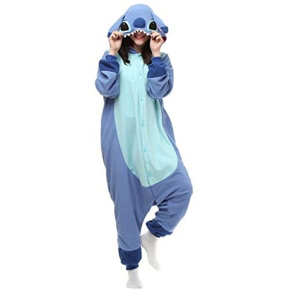 Lilo & Stitch Fleece Character Button Front One Piece Costume Pajamas Size XS - Picture 10 of 11